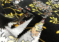 Çözgü Örme Polyester Kadife Kumaş / Kuş Çiçekleri Desenli Kadife Kumaş